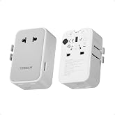 TESSAN Universal PD 20W Plug Adapter with 2 USB C and 2 USB A, Gray | Universal Travel Plug Travel Adapter for use in Europea