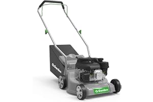 QGARDEN Q Garden QG39-130 4 Wheel Petrol Rotary Lawnmower with 3 Cutting Heights, 39cm Cutting Width and 35L Collection Bag - 1 Year Guarantee