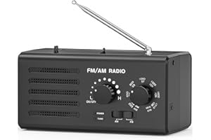 Tendak Radio Portatile FM/AM, Transistor Radio Manopola di Regolazione Extra Large, 5W Grande altoparlante, Supporta la dell'alimentatore USB/operatore batteria,Utilizzato per la famiglia e all'aperto