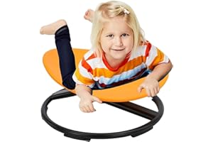 HMLOPX Autismus-Sensorik-Stuhl, Kinder-Drehstuhl, Sit and Spin Dish, Spun Stuhl, Sensory Balance Training Sitz, Kinder-Drehkarussell, Alter 3-12 Jahre (Color : Orange)