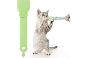 woleeup Cat Treat Squeeze Spoon Dispenser - Multifunctional Cat Food Spoon for Wet Food Lickable Treat Squeeze up Spoon for Cat Liquid Snack Cat Feeding and Easy Hanging Cat Food Feeding Spoon (1PC)