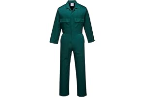 Portwest S999 Herr Euro Arbetskläder Polycotton Overall Overaller Flaska Grön, L