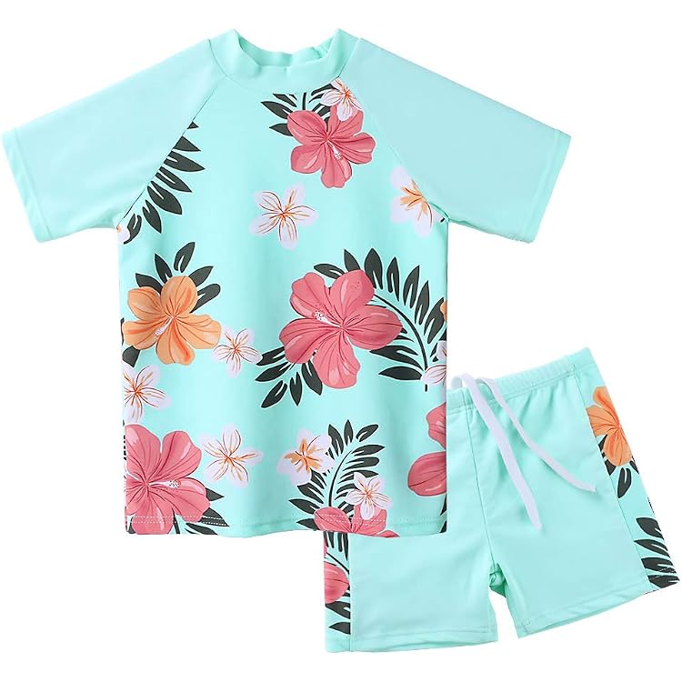 Maillot De Bain Fille 2 Pièces Tankini Anti-UV – Short + Haut Dos Nageur 3-14 Ans – Protection Solaire Piscine Plage