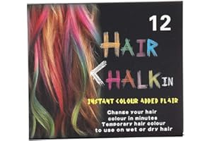 CUQUE Tymczasowa farba do włosów, kreda do włosów dla dziewcząt dzieci farba do twarzy tymczasowa, przyjaciele Halloween do domu urodziny biuro przyjęcie świąteczne (12 krótkich modeli)