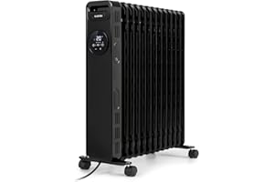 Klarstein Radiateur Electrique Mobile, Radiateur à Bain d'Huile pour la Maison à Faible Consommation d'Energie et Silencieux, 2.5kw, Chauffage Electrique avec Thermostat, Chauffage d'Appoint Portable