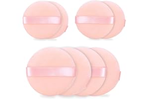 VIKSAUN 8 Pack Ronde Cosmétique Houppette Éponge Houppette à Poudre Libre, Éponge Douce Cosmétique Houppette de Maquillage Outil, Chic Facile à Transporter Convient, Réutilisable