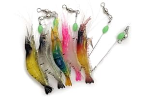 WJUAN 5 Pezzi Falso Gancio per Esche per Gamberetti 9 cm/ 5,7 g Esca Gamberi Luminosi, Finti Gamberi con Ami Adatta per Pesca a Mosca Pesce Persico di Pesce di Mare (5 Colori)