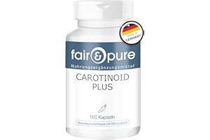 Fair & Pure® - Carotinoidi Plus - Complesso di carotenoidi - Con Beta-carotene, luteina, zeaxantina e licopene - Vegan - 180 Capsule