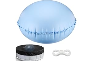 LangRay Cojín de Piscina Invierno Redondo, 120 x 120 cm, Cojín de Aire para Piscina Invernación, Accesorio para Cubierta de Piscina, Cojín de Invierno Portátil Inflable para Piscina (1pc)