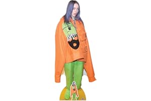 Star Cutouts CS814 Billie Eilish Tongue Out Lifesize Cardboard Cutout with Free Mini Table Top Standee Height 163cm, Multicolour