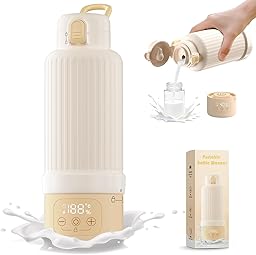 Calienta Biberones Portátil para Viaje, Gran Capacidad de 500 ml Calentador Biberones Portátil para Leche Materna y Agua, Calentamiento Rápido, Batería de Larga Duración