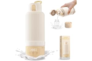 ROBOFUN Calienta Biberones Portátil para Viaje, Gran Capacidad de 500 ml Calentador Biberones Portátil para Leche Materna y Agua, Calentamiento Rápido, Batería de Larga Duración