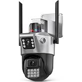 6MP Dual Lens Akıllı G&uuml;venlik Kamerası, 355&deg; Hareketli WiFi IP66 Waterproof Dış Mekan Kamera, Gece G&ouml;r&uuml;şl&uuml; Sesli G&ouml;r&uuml;şme Otom