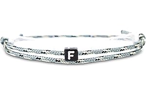 Made by Nami Surfer-Armband Personalisiert mit Buchstabe - Damen Herren Mädchen Pärchen-Armband individualisiert - Freundin Freundschaftsarmband Geschenk - Wasserfest & Verstellbar
