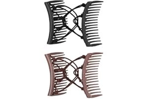 DANLAI 2 Pezzi Elasticosi Doppio Pettine Per Elastici Per Regolabili Pettine Senza Piega Riccia Spessa Peli Ondulati Accessori Per Le Donne Per Donne