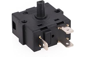 HONSEADEK Funcionamiento sin esfuerzo con calentador eléctrico de habitación Interruptor giratorio 3 Pin 5Pin AC 250V 16A Selector (3 pines)