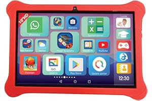 Lexibook, Lexipad® 10'', Edutainment-Tablet, Powered by Android™, Entwickelt für die ganze Familie, Bildungs- und Spaßinhalte, Kindersicherung, TLN10DE, Rot/Weiß
