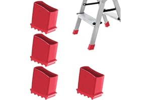 IUSOT 4 Stück Leiterfüße 50x25mm (Rot), Gummifüße für Leitern, Hochwertige Gummi Leiterfüße, Fußkappen/Schutzkappen für Leitern, Universal Ersatzfußabdeckungen für Leiter Füße
