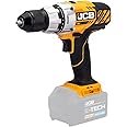 JCB 18V Cordless Drill Driver, Bare Unit, Variable Speed & 16+1 Position Torque, LED Light, 13mm Keyless Chuck, Belt Clip & Rubber Grip - 3 Year Warranty