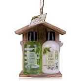 Accentra - OLIVE shower set gift set for women in a beautiful wooden box - 2 part care set with shower gel and body lotion -