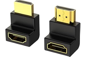 VCELINK 8K HDMI 2.1 kątowy adapter HDMI 90 i 270 stopni combo, kątowe złącze męskie na żeńskie obsługa 8K przy 60Hz, 4K przy 120Hz, 3D, HDR, Dolby do montażu na ścianie TV/PS5, 2 szt. (1 para)