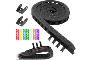 Xiatiaosann Chaîne Trainage Porte Câble Drag Imprimante 3D 10x20mm R18 Wire Carrier Type Ouvert Passage De Câbles, 1M, Nylon, Noir