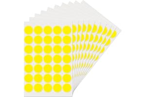 YIKIADA Żółte, okrągłe, 25 mm naklejki punktowe, samoprzylepne, wodoodporne, samoprzylepne kropki, naklejki, małe etykiety, 350 sztuk