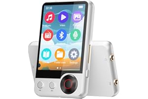 JOLIKER Lettore MP3 da 128 GB con Bluetooth 5.3, Lettore Musicale con Due Prese per Cuffie, Altoparlante HD Incorporato, 2,4" Schermo Tattile, Registrazione Vocale, Radio FM, MP3 Portatile in Lega di Zinco