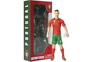 Megableu - Figurine Foot Ronaldo - 20 cm - Grande Figurine Footballeur Réaliste & Articulée - Licence Officielle - 10 Points d’Articulation - Jouet Football Equipe Portugal - Idée Cadeau Fans Ronaldo