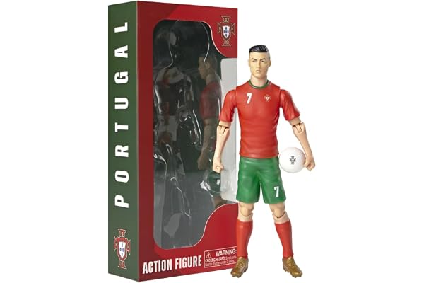Megableu Ronaldo fotbollsfigur - 20 cm - stor realistisk och ledad fotbollsspelare - officiell licens - 10 ledpunkter - fotbo
