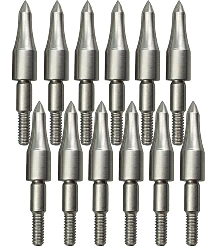 SHARROW 6/12pcs Tir à L'arc Flèches De Bois Flèches De Chasse Traditionnelles Arbre De Flèche En Bois Avec 5" Plumes Naturelles Pointe De Flèche En Métal (Type 1:Bleu, 6pcs