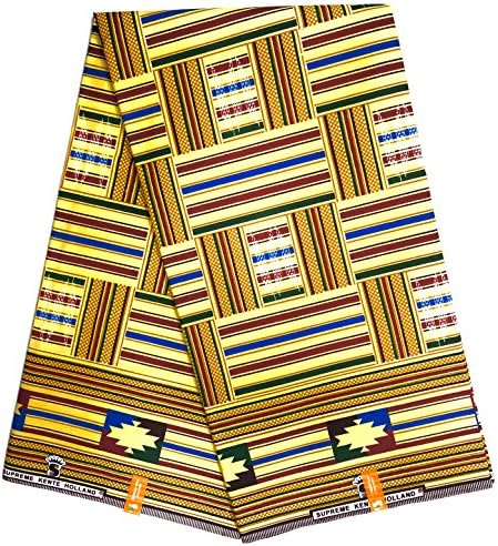 SUPREME WAX Holland KENTE KINTE Original African Print Fabric loincloth 6 YARDS 100% Cotton