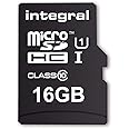 Integral UltimaPro 16 GB MicroSDHC Class 10 Memory Card up to 40 MB/s, U1 Rating - Black