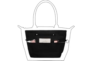 HYEPNED Nylon Tote Bag Organizer Insert Multi-Pocket Handbag Shaper & Storage Organizer(Black, L)