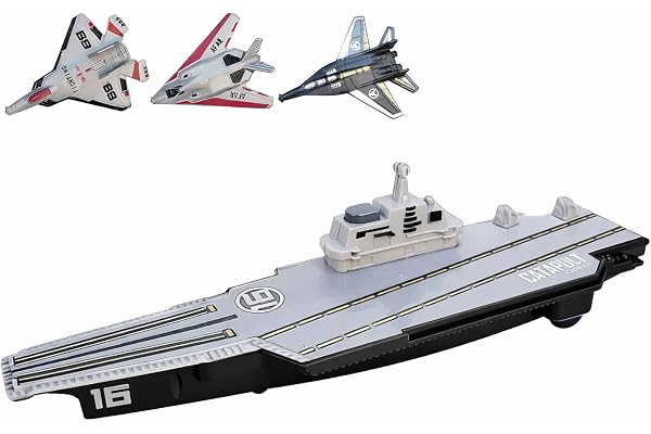 Porte-Avions Jouet Navire De Guerre Militaire Avec 3 ModèLes D'Avions - Bateau Jouet Lance Des Avions De Chasse - Croiseur De Bataille