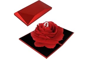Haisheng Caja de Anillo Caja Joyero Caja Anillo Regalo San Valentin Caja Anillo Mini 3d Caja Anillo Romantica Caja de Anillo Rosa para El Regalo Sorpresa Boda Día de San Valentín (12 * 6.6 * 2.2CM)