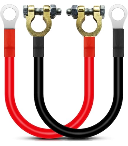 ANBOO 2 stuks 2 AWG 50 cm autoaccukabels, 35 mm² 12 V/24 V automatische ANBOO 2 stuks 2 AWG 50 cm autoaccukabels, 35 mm² 12 V/24 V automatische