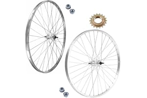 ECOVELO Par de ruedas/llanta delantera + trasera bicicleta 1 V 28 x 1,75 700 x 35 + piñón 18T con rodamientos para City Bike Epoca Holanda 28 pulgadas