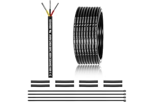 ENERJOUR 22 AWG 3x0,3mm² 3 Adriges Kabel 7,62 Meter, 22 AWG 3 adrig Draht aus verzinntem Kupfer, PVC 22AWG 3 adrig für DC 5V/12V/24V, LED-Beleuchtung, Verlängerungskabel, kfz usw, CE Zertifizierung