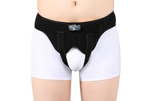 Tenbon Hernie Ceinture pour homme et femme flexible réglable Inguinal Hernie Ceinture de soutien Truss Soulagement de la douleur Sangle de récupération avec 2 coussinets de compression (M)