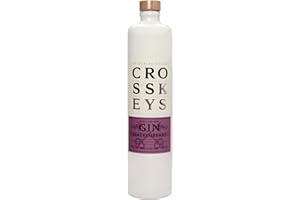 Cross Keys Gin Blackcurrant - Gin secco distillato artigianale aromatizzato con camomilla, fiori di tiglio, rosmarino e ribes nero - 38% vol. Bottiglia di argilla da 70 cl (700 ml / 0,7 litri).