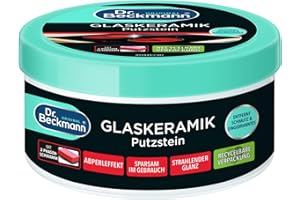 ‎DR. BECKMANN Dr. Beckmann Glaskeramik Putzstein | effektiver Kochfeld-Reiniger gegen hartnäckigen Schmutz | inkl. Spezialschwamm | 250 g (1er Pack) | Verpackung kann abweichen