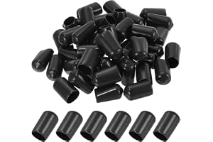 PATIKIL 12 mm gummiändkåpor, 50 stycken vinyl flexibla gummipluggar