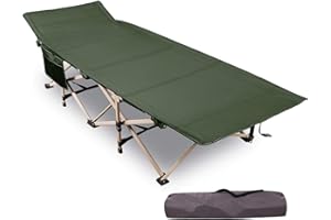 REDCAMP Folding Camping Beds for adults, 28" Extra Wide Heavy Duty Sturdy Camp Bed Portable, Stronge Thicker Tubes Sleeping Cot Outdoor Travel Office (Green-18101S)…