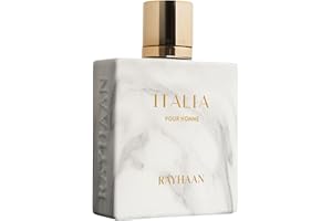 RAYHAAN ITALIA FOR MEN EDP 100 ml, parfum de luxe pour homme, design marbre blanc, parfum premium avec coffret cadeaux