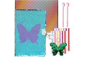 YANGTE Taccuino di Paillettes Diario Magico Quaderno Reversibile e Penne Unicorno,Diario di Viaggio A5 Set Cancelleria Regalo di Compleanno per Bambina Bambini