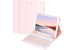 HOTLIFE Custodia Tastiera per iPad 10.2 7a Generazione 2019/8a Gen 2020/9a Gen 2021/iPad Pro 10.5/iPad Air 3, Magnetica Cover con Staccabile Bluetooth Wireless Layout Italiana Tastiera(Rosa)
