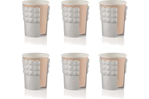 Guzzini - Tiffany, Set di 6 Portabicchieri Universali - Grigio Tortora, 13,4 x 8 x h16,5 cm - 199700158