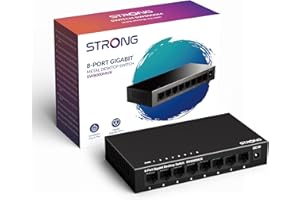 Strong 8 Port Gigabit Network Switch, Ethernet Splitter Hub, 10/100/1000 Mbps, Plug & Play, Fanless Silent Design, Desktop or Wall-Mount, Ideal for Streaming, Gaming & Stable Wired Connections