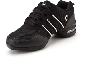 UHCLRR Zapatos De Baile Zapatillas De Deporte Cordones Suela Blanda Respirar Zapatos De Baile Zapatos De Zapatos De Mujer Zapatos De La Práctica De Las Mujeres Jazz De La Danza Moderna(39, Black White)